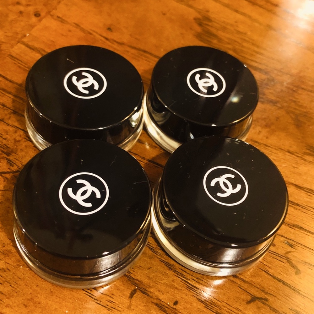 Chanel glass travel size jars .